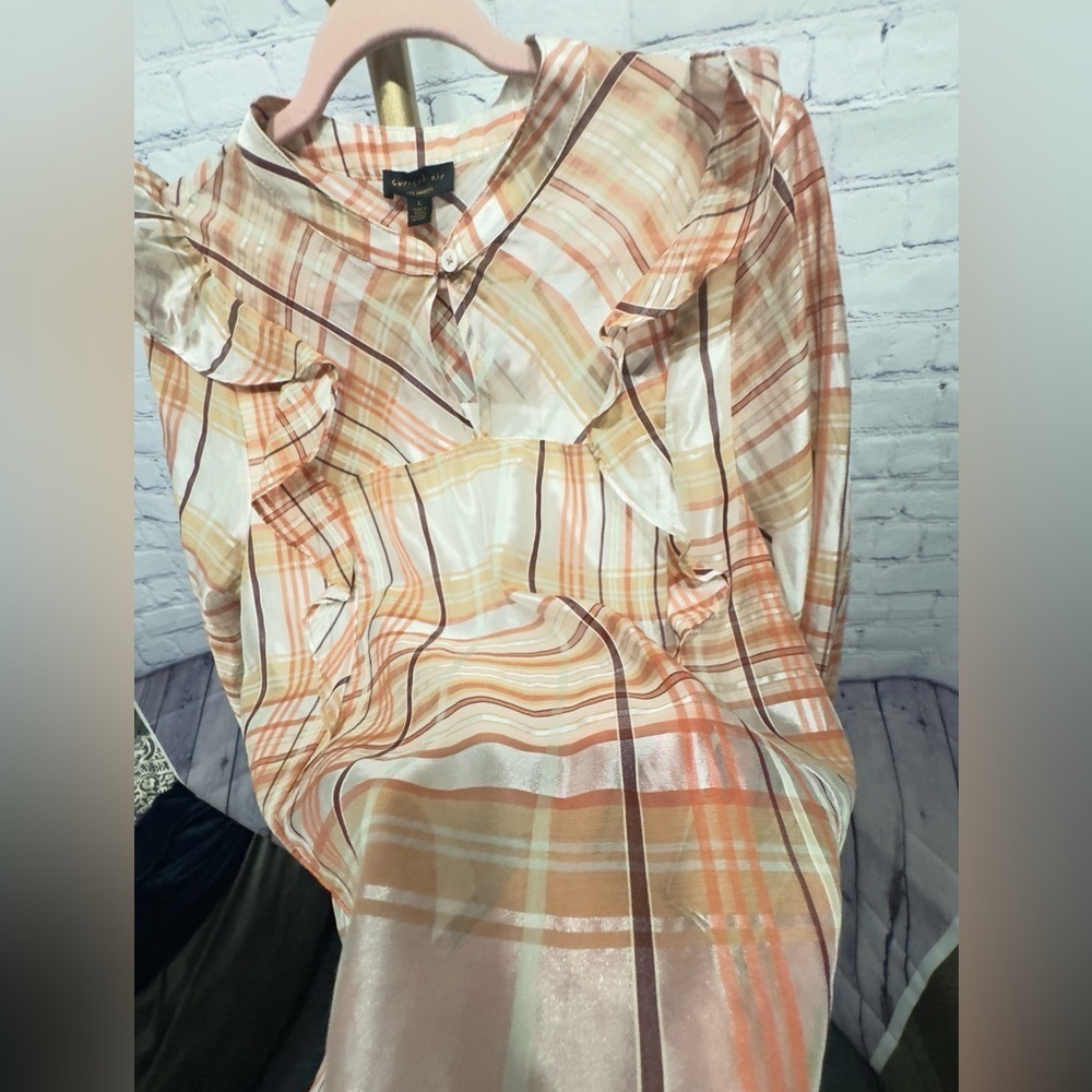 Anthropologie Current Air Polly Ruffled Peasant Blouse size Large, Like New!!! - Picture 6 of 15